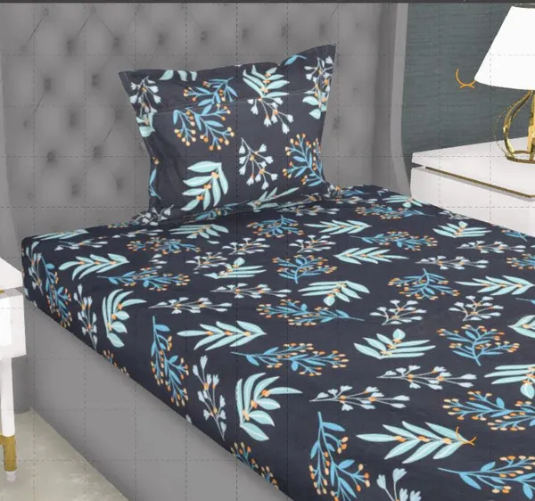 Blue_Microfiber_Cotton_Single_Bedsheet_with_Pillow_Cover