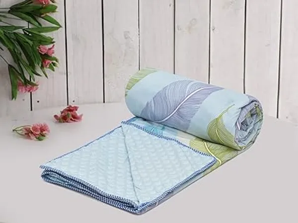 Blue:Purple:Green_Super_Soft_Microfiber_Cotton_Double_Dohar