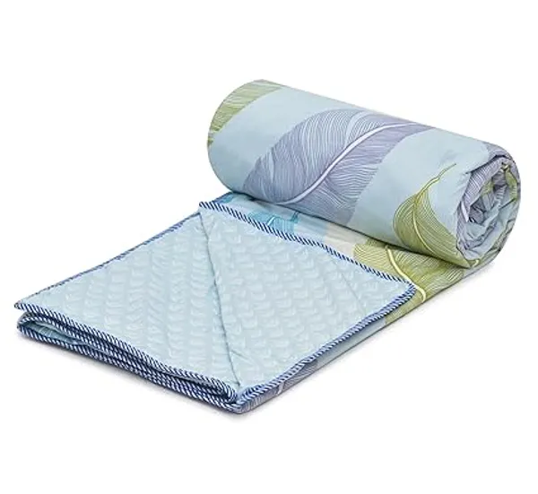 Blue:Purple:Green_Super_Soft_Microfiber_Cotton_Double_Dohar