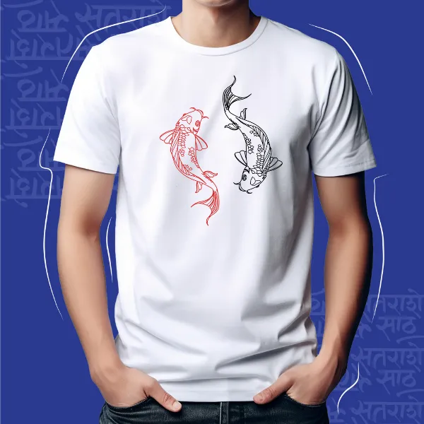 White_Angle_Devil_Fish_Unisex_Marathi_Graphic_T-Shirt
