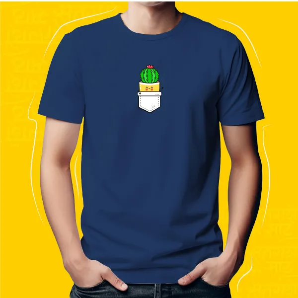 Navy_Blue_Cactus_Unisex_Marathi_Graphic_T-Shirt