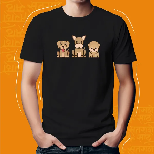 Black_Cute_Dogs_Unisex_Marathi_Graphic_T-Shirt
