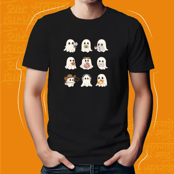 Black_Cute_Ghost_Unisex_Marathi_Graphic_T-Shirt