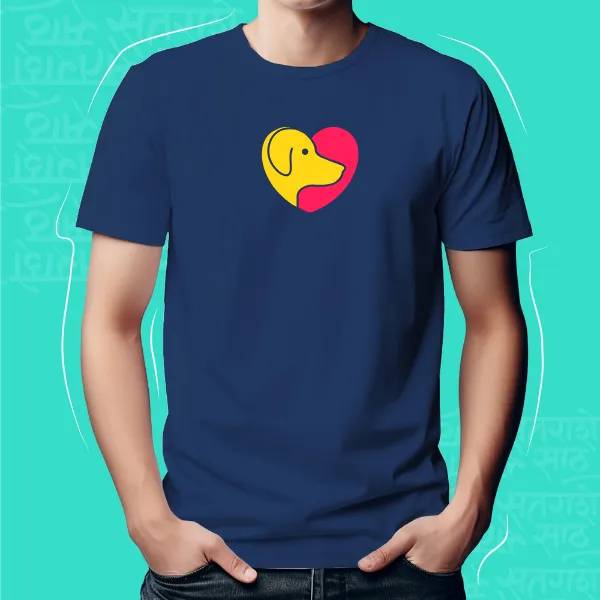 Navy_Blue_Dog_Love_Unisex_Marathi_Graphic_T-Shirt