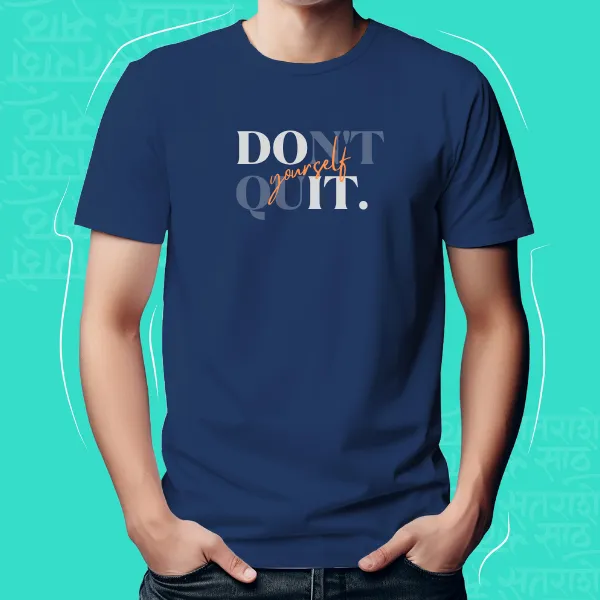 Navy_Blue_Don'T_Quit_Unisex_Marathi_Graphic_T-Shirt