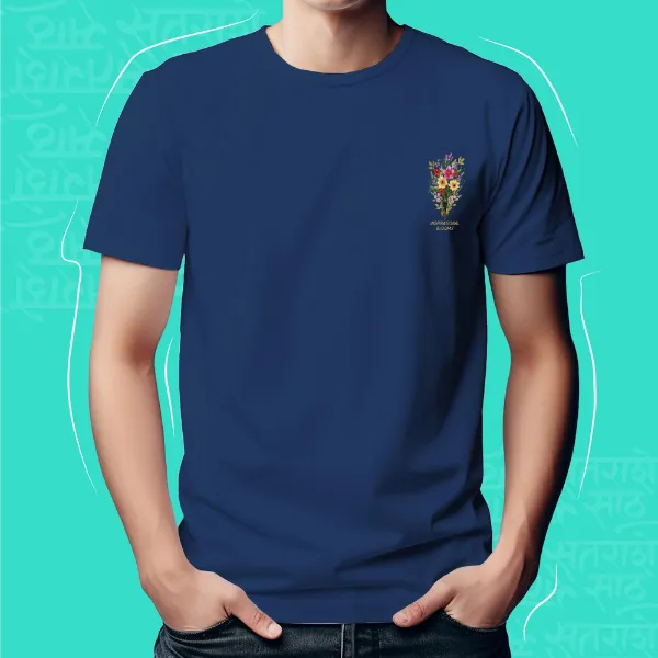 Navy_Blue_Flower_Unisex_Marathi_Graphic_T-Shirt