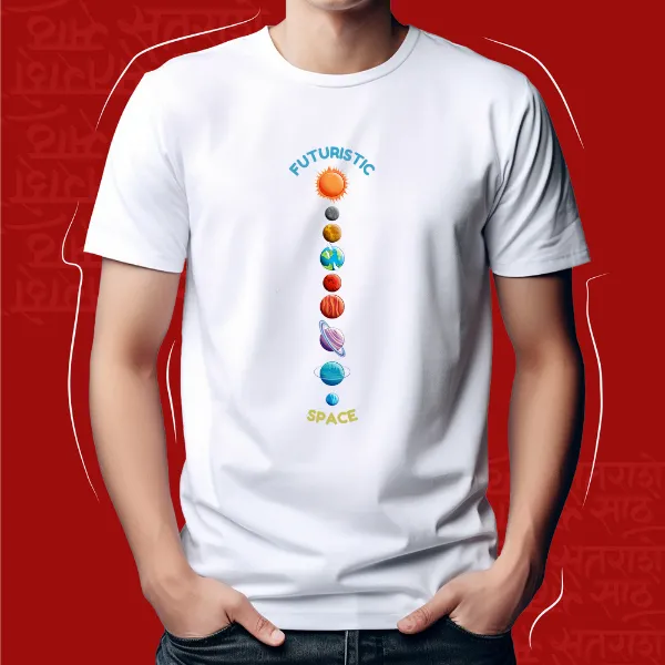 White_Futuristic_Unisex_Marathi_Graphic_T-Shirt