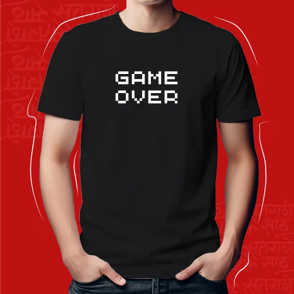 Black_Game_Over_Unisex_Marathi_Graphic_T-Shirt
