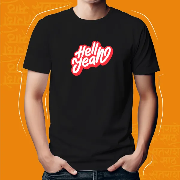 Black_Hell_Yeah_Unisex_Marathi_Graphic_T-Shirt