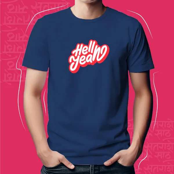 Navy_Blue_Hell_Yeah_Unisex_Marathi_Graphic_T-Shirt