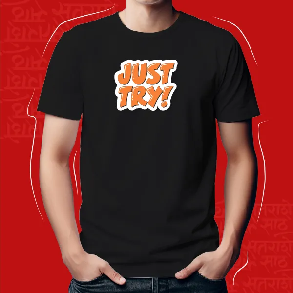 Black_Just_Try_Unisex_Marathi_Graphic_T-Shirt