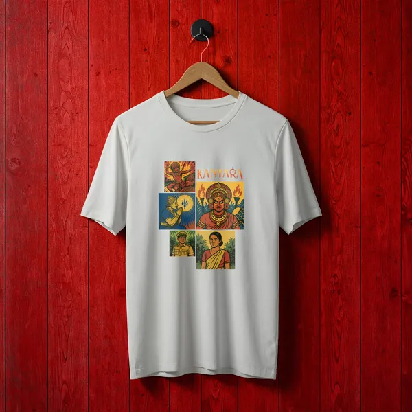 Kantara_White_Printed_Cotton_T_Shirt
