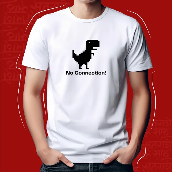 White_No_Connection_Unisex_Marathi_Graphic_T-Shirt