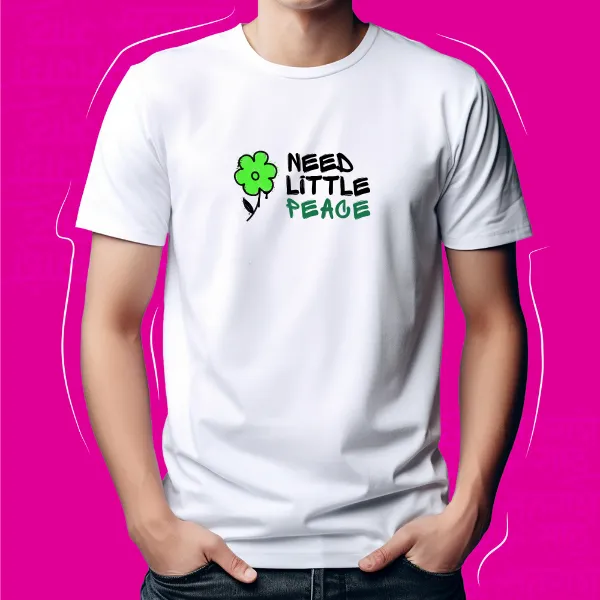 White_Need_Little_Peace_Unisex_Marathi_Graphic_T-Shirt