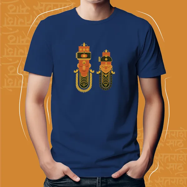Navy_Blue_Pandharichi_Jodi_Unisex_Marathi_Graphic_T-Shirt