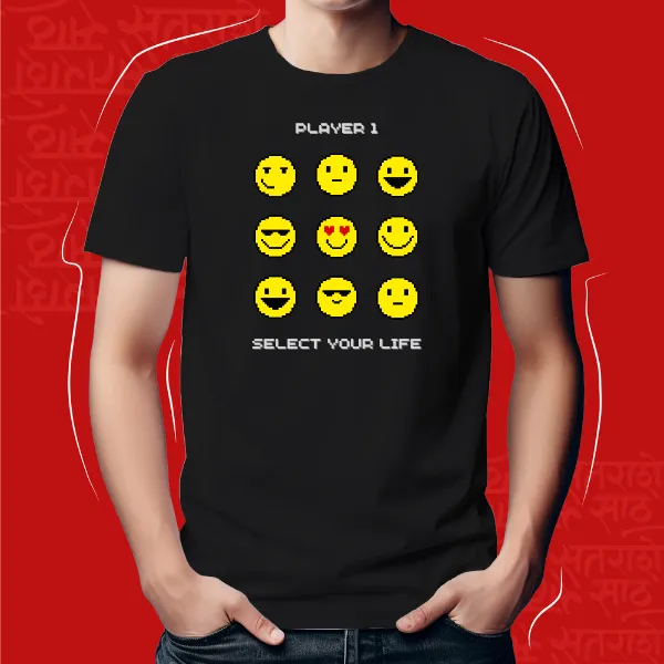 Black_Player_One_Unisex_Marathi_Graphic_T-Shirt
