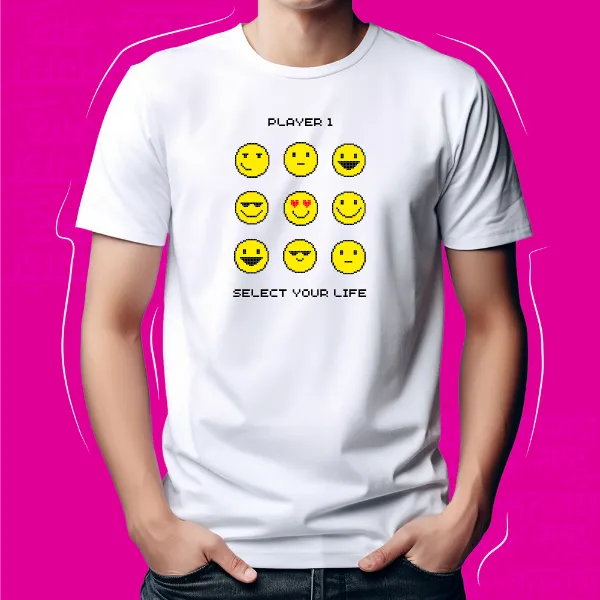 White_Player_One_Unisex_Marathi_Graphic_T-Shirt