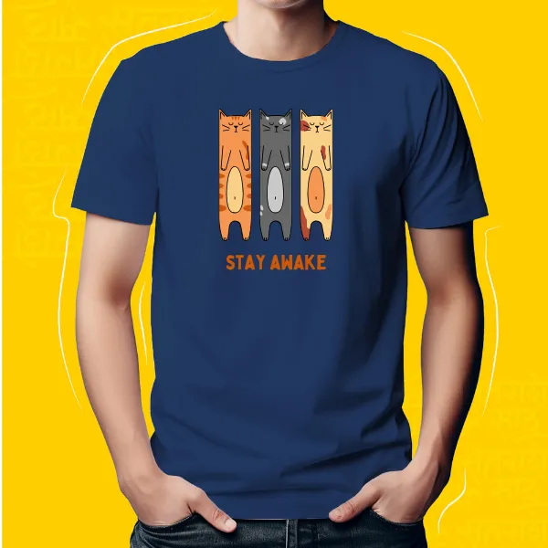 Navy_Blue_Stay_Awake_Unisex_Marathi_Graphic_T-Shirt
