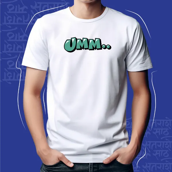 White_Umm_Unisex_Marathi_Graphic_T-Shirt