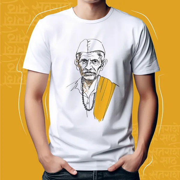 White_Waricha_Pandharinath_Unisex_Marathi_Graphic_T-Shirt