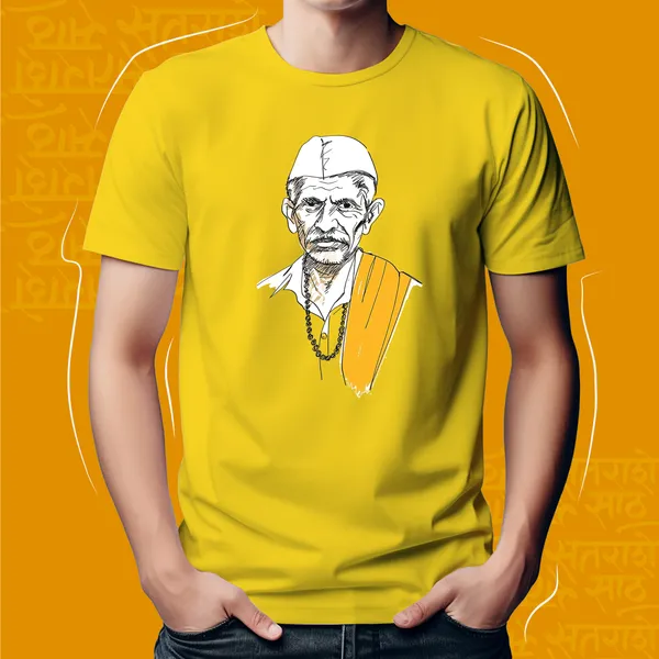 Yellow_Waricha_Pandharinath_Unisex_Marathi_Graphic_T-Shirt