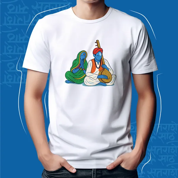 White_Wari_Chi_Jodgoli_Unisex_Marathi_Graphic_T-Shirt