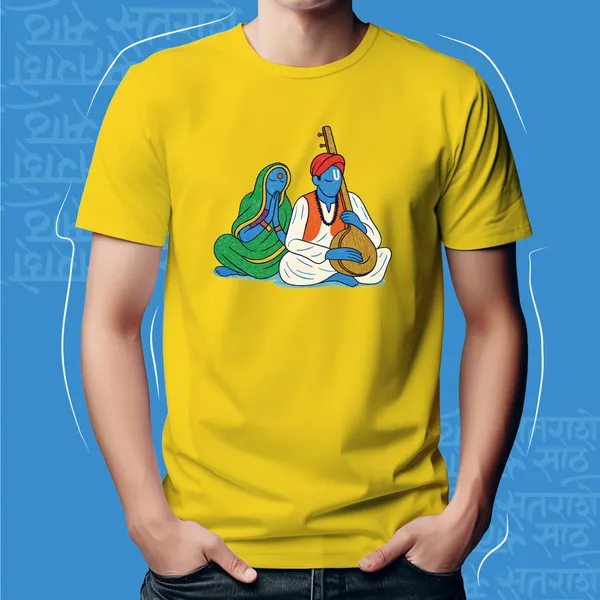 Yellow_Wari_Chi_Jodgoli_Unisex_Marathi_Graphic_T-Shirt