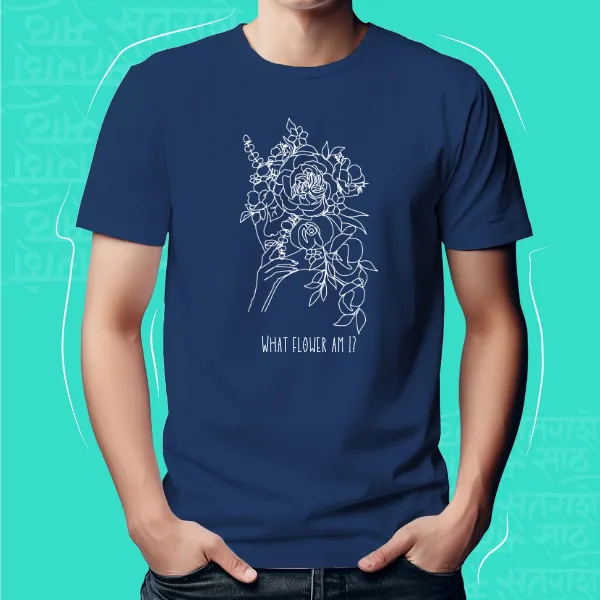 Navy_Blue_What_Flower_Unisex_Marathi_Graphic_T-Shirt