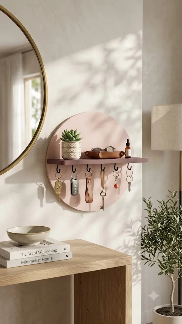 Circular_Wall_Mounted_Key_Stand_with_Storage_Shelf_