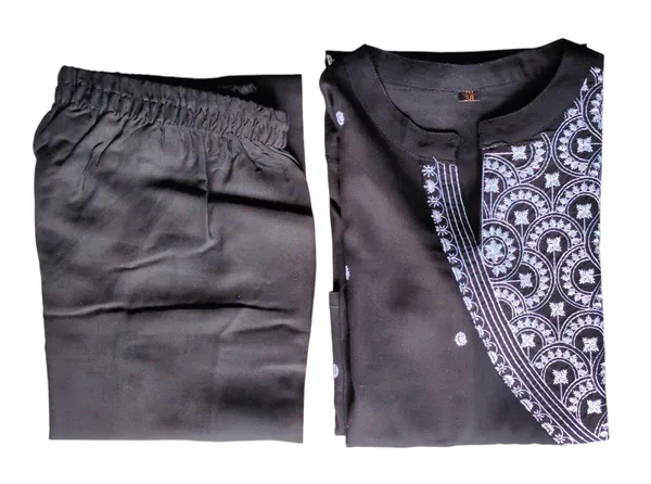 Black_Trendy_Embroidered_Rayon_Kurta_Set_For_Women