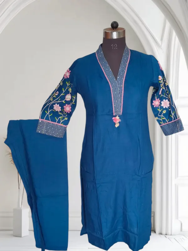 Blue_Trendy_Embroidered_Rayon_Kurta_Set_For_Women