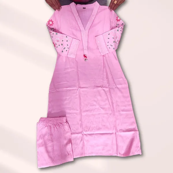 Pink_Trendy_Design_Rayon_Kurta_Set_For_Women