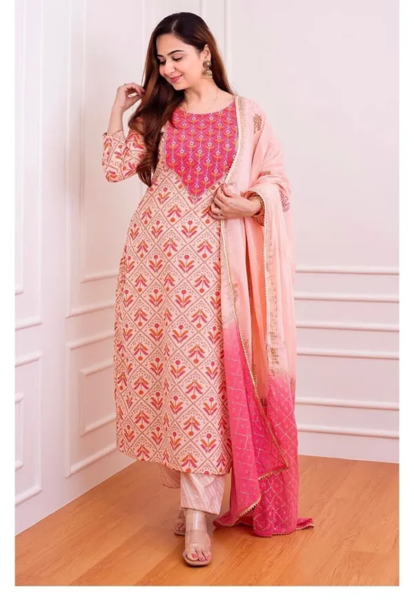 Peach_Embroidery_Rayon_3_Piece_Suit_Set_For_Women