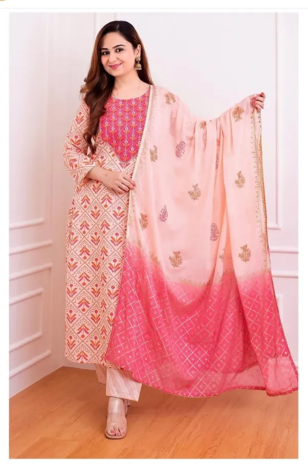 Peach_Embroidery_Rayon_3_Piece_Suit_Set_For_Women