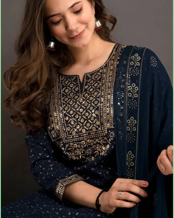 Blue_Premium_Embroidered_Rayon_Suit_For_Women