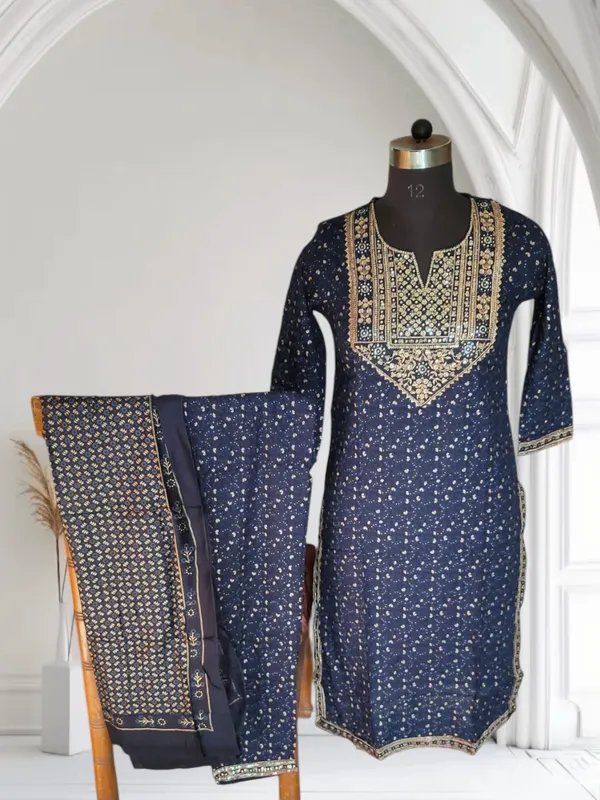 Blue_Premium_Embroidered_Rayon_Suit_For_Women