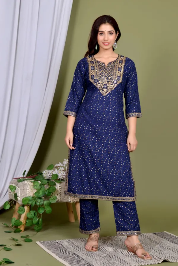 Blue_Premium_Embroidered_Rayon_Suit_For_Women