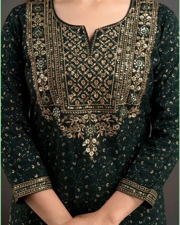 Green_Premium_Embroidered_Rayon_3_Piece_Suit_Set_For_Women