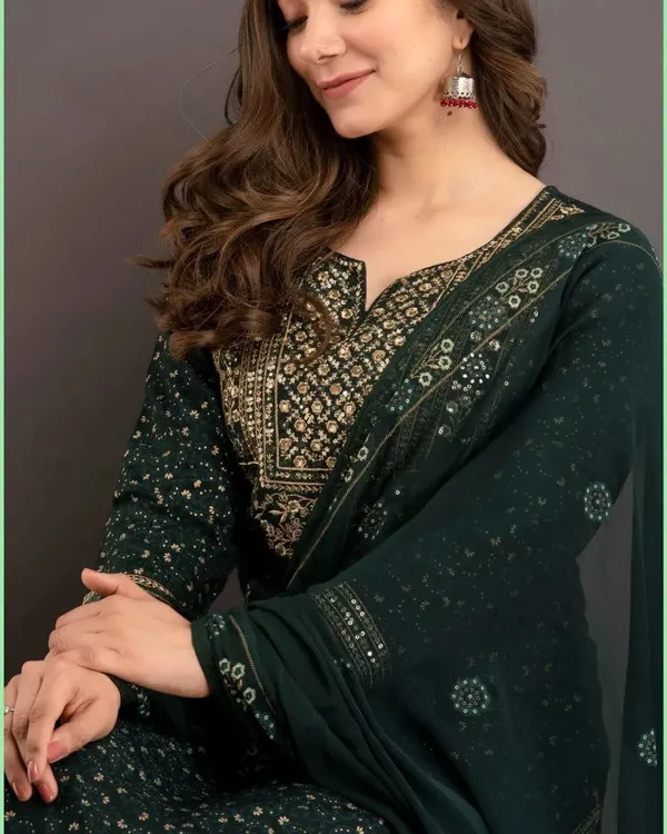Green_Premium_Embroidered_Rayon_3_Piece_Suit_Set_For_Women