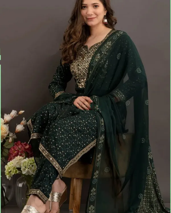 Green_Premium_Embroidered_Rayon_3_Piece_Suit_Set_For_Women