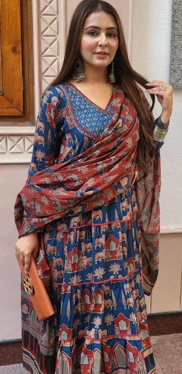 Blue_Traditional_Rajasthani_Rayon_Anarkali_Suit_Set_For_Women