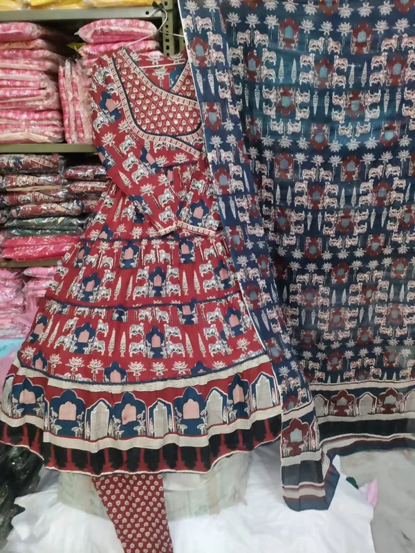 Red_Traditional_Rajasthani_Printed_Rayon_Anarkali_Suit_For_Women