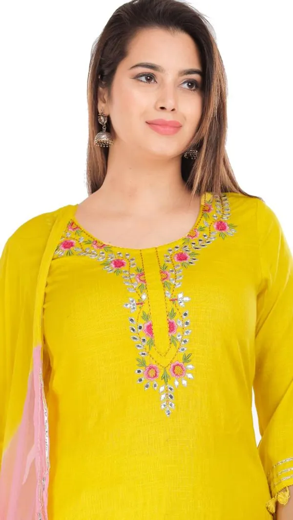 Yellow_Trendy_Summer_Special_Rayon_Embroidered_Suit_Set_For_Women