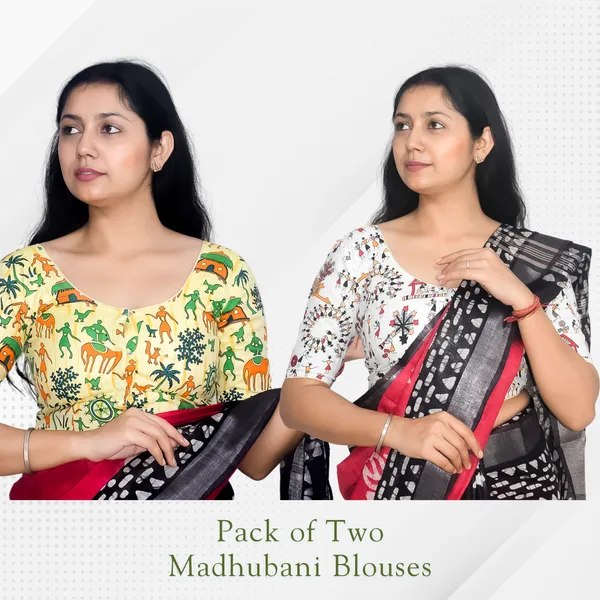 Pack_of_Two_Riyashree_Madhubani_Print_Ready-to-Wear_Stitched_Blouses_for_Women