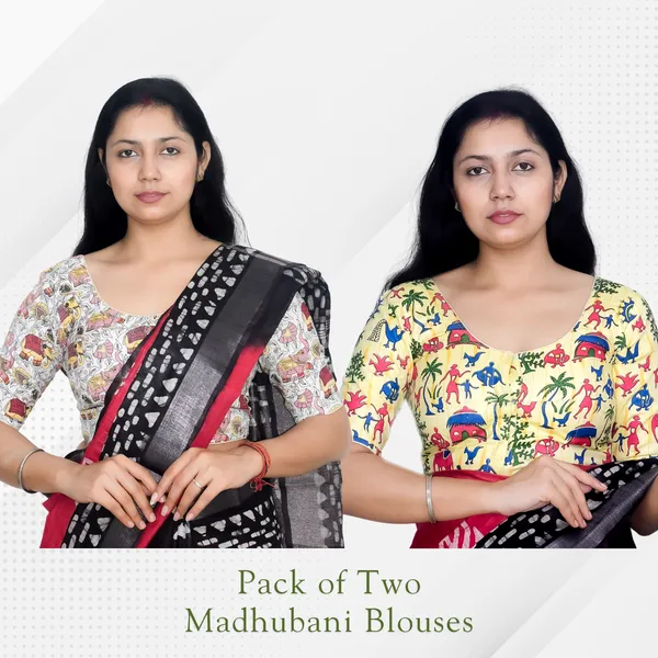 Pack_of_Two_Riyashree_Madhubani_Print_Ready-to-Wear_Stitched_Blouses_for_Women
