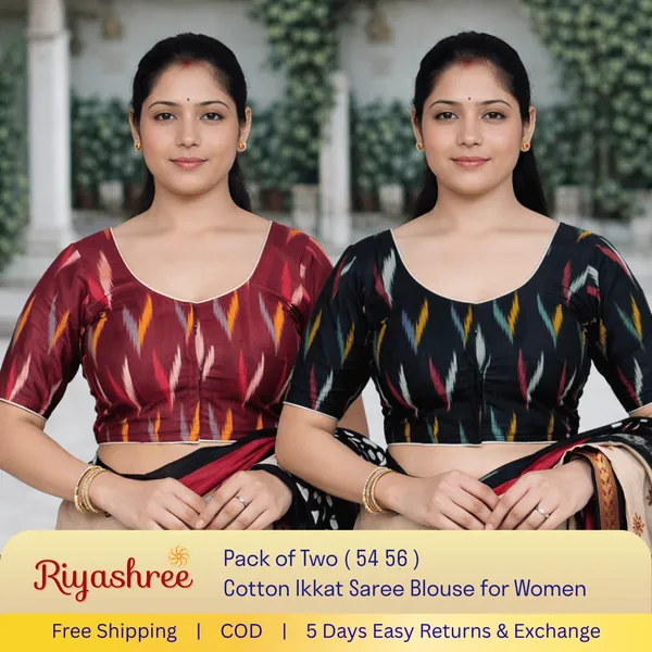 Pack_of_Two_-_Riyashree_Cotton_Ikkat_Print_Ready-to-Wear_Stitched_JAN26_BLse_for_Women
