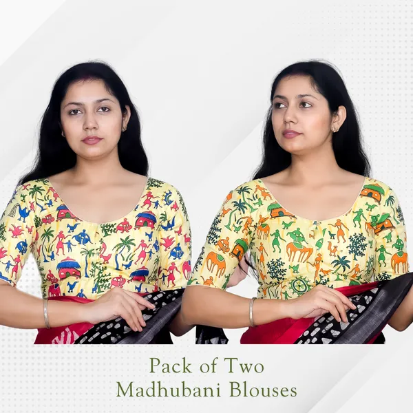 Pack_of_Two_Riyashree_Madhubani_Print_Ready-to-Wear_Stitched_Blouses_for_Women