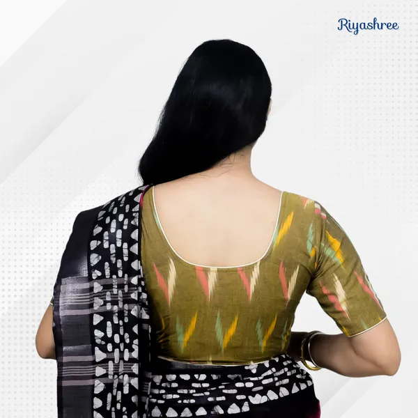 Pack_of_Two_-_Riyashree_Cotton_Ikkat_Print_Ready-to-Wear_Stitched_Blouse_for_Women