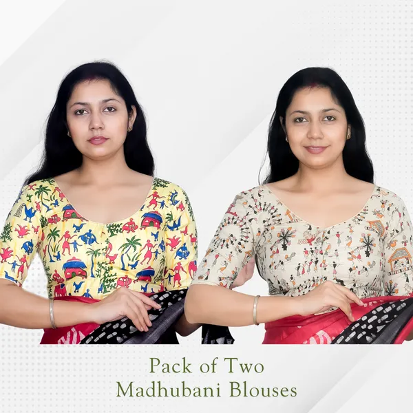 Pack_of_Two_Riyashree_Madhubani_Print_Ready-to-Wear_Stitched_Blouses_for_Women