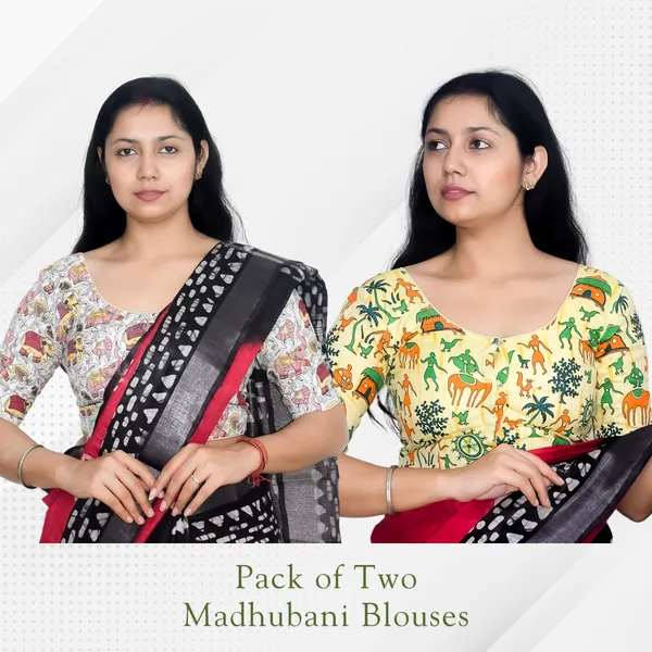 Pack_of_Two_Riyashree_Madhubani_Print_Ready-to-Wear_Stitched_Blouses_for_Women